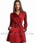 बेल्ट के साथ महिलाओं की जैकेट क्लासिक फैशन लंबी डबल छाती खाई कोट