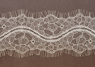कपड़ा के लिए महिला सफेद वेव Crochet नायलॉन बरौनी फीता ट्रिम
