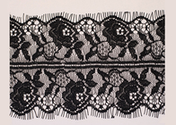 महिलाओं के लिए वाइड कढ़ाई निर्यातक Crochet काले कपास वेव बरौनी फीता ट्रिम