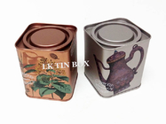 हर्बल चाय धातु भंडारण के लिए निजी लैंगडन स्क्वायर डब्बे
