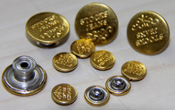 चमकदार सोने मिश्र धातु धातु के साथ 4 होल कस्टम वस्त्र बटन गोल धातु