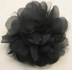 काले कृत्रिम शिफॉन और जाल पिन के साथ कृत्रिम फूल कंचुकी