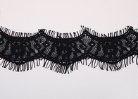 महिलाओं के लिए कस्टम कपड़े काले बरौनी वेव फीता ट्रिम कपड़ा