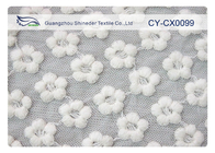 शादी का जोड़ा सीवाई-CX0099 के लिए फूल की आकृति में सफेद कढ़ाई फीता फैब्रिक