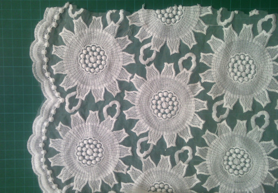 शादी के कपड़े के लिए 80 सेमी organza कढ़ाई फीता कपड़ा कपास
