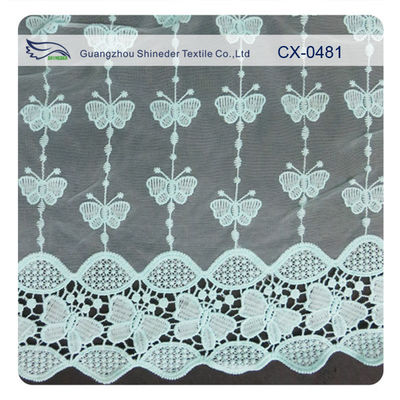 तितली Organza कढ़ाई फीता कपड़ा, पारिस्थितिकी के अनुकूल डाइंग / सामान्य डाइंग