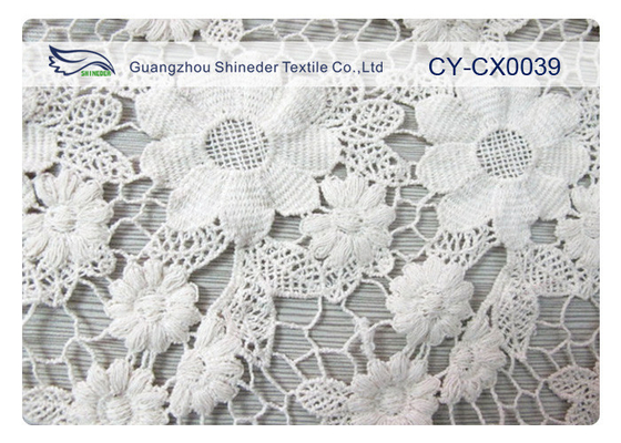 100% सफेद / हरी / नीले रंग सीवाई-CX0039 साथ नायलॉन Jacquard फीता फैब्रिक