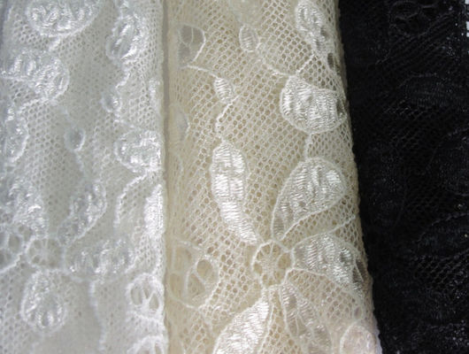 90% नायलॉन 10% स्पानडेक्स फूल Nightwear सीवाई-LW0795 लिए लोचदार फीता फैब्रिक
