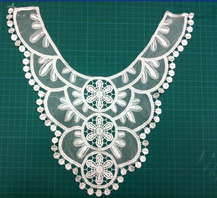 कढ़ाई जाल कपास कॉलर, स्वनिर्धारित Crochet फीता कॉलर