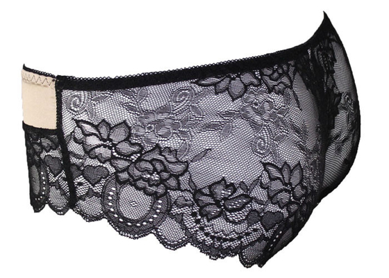 सुंदर साटन मोर्चे पर साथ बहुत सहज फीता ट्रिम Boyshort Panty