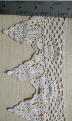 सफेद सूती सजावटी फीता ट्रिम Chantilly फीता कपड़ा बंद 15cm