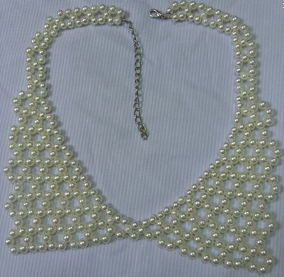 मैनुअल neckline शैम्पेन मोती अलंकृत हटाने योग्य नकली Beading कॉलर