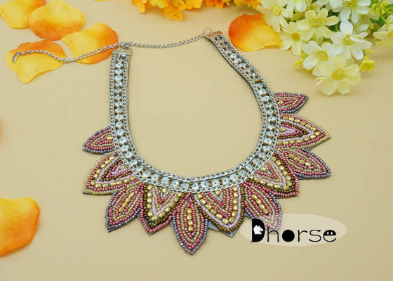 सजावटी Rhinestones बीज मनका कॉलर हार, फैशन कॉलर हार