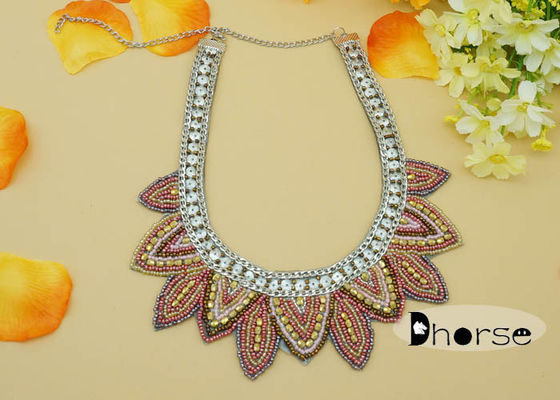 सजावटी Rhinestones बीज मनका कॉलर हार, फैशन कॉलर हार
